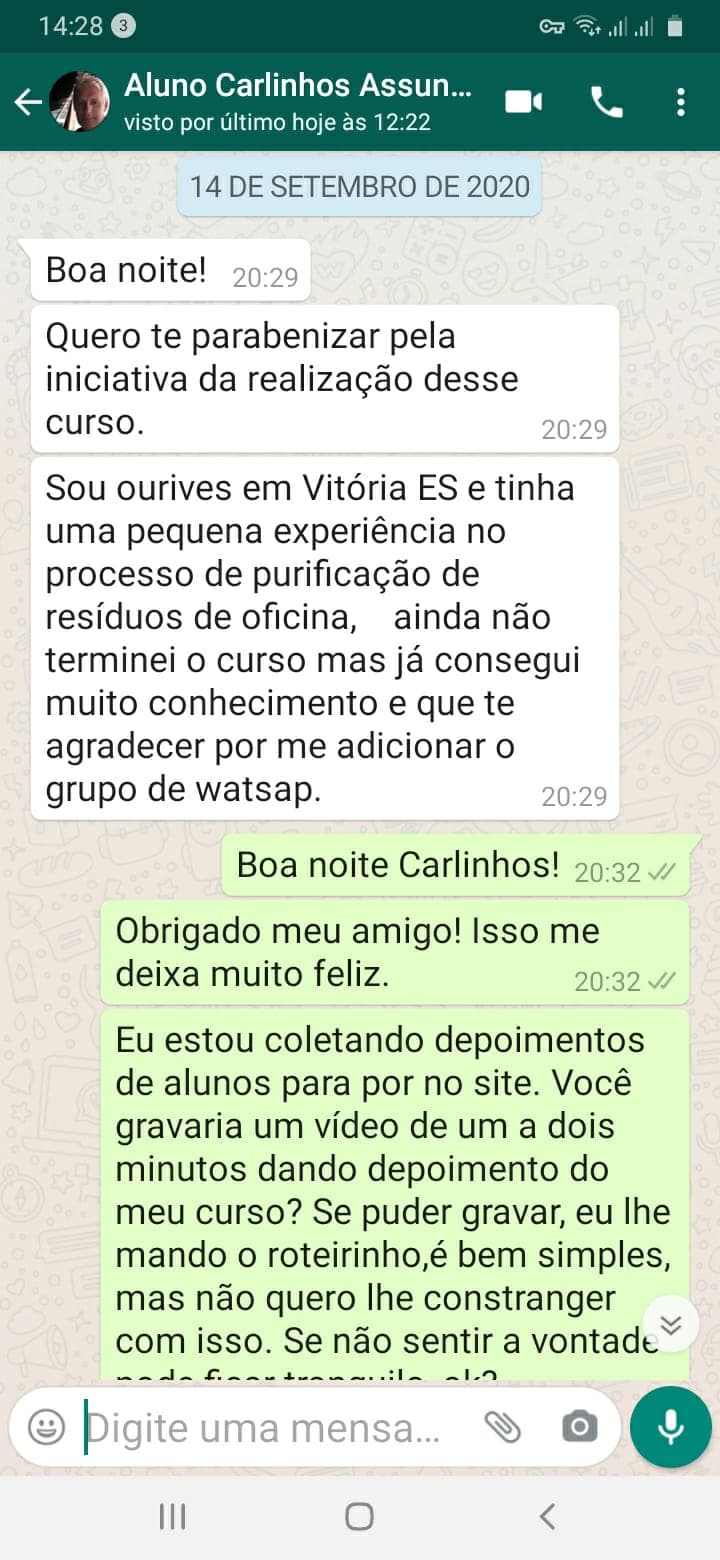 Depoimento de aluno 1