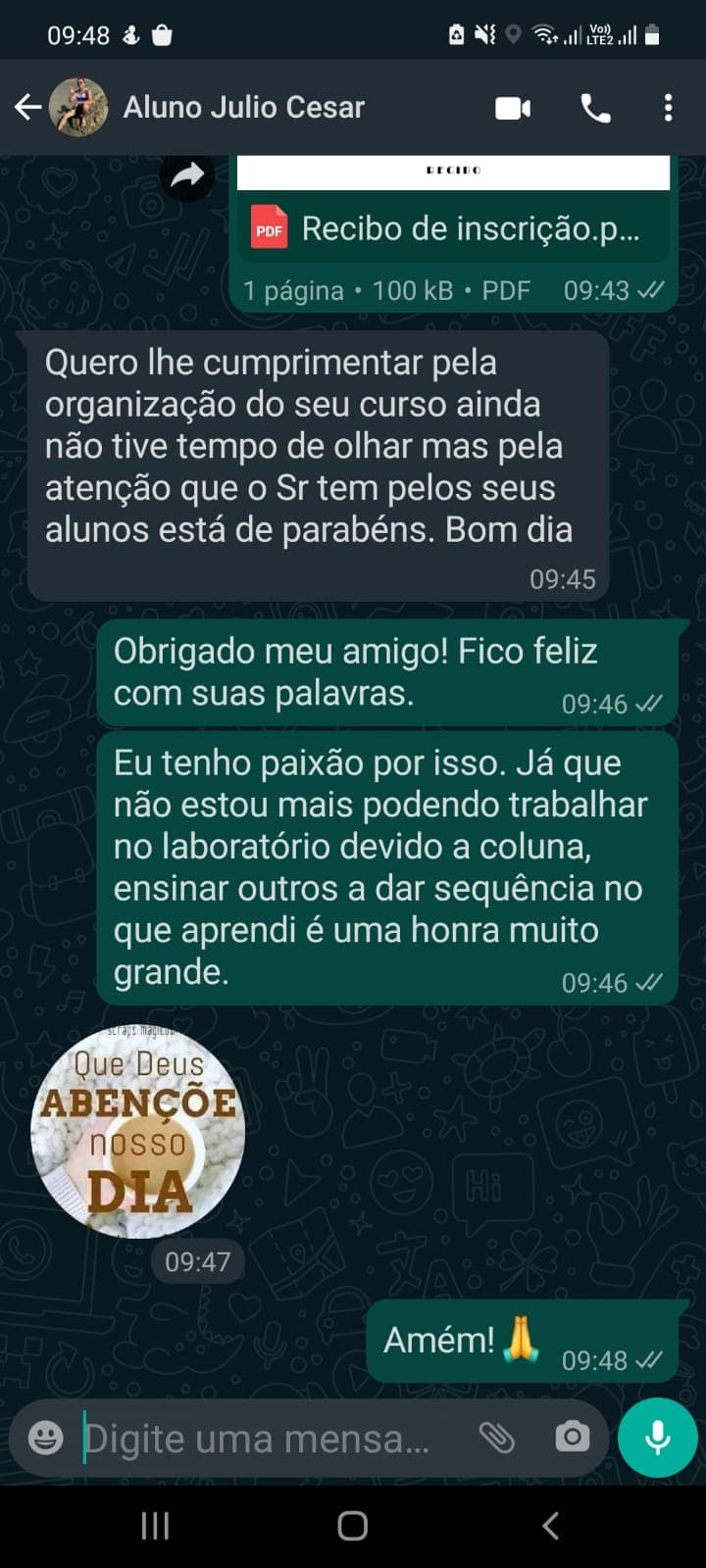 Depoimento de aluno 5